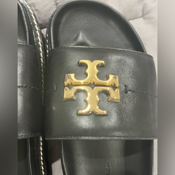 Tory Burch Everly Anatomic Lug Paris Nappa Slide black 5.5 beach - Picture 4 of 6